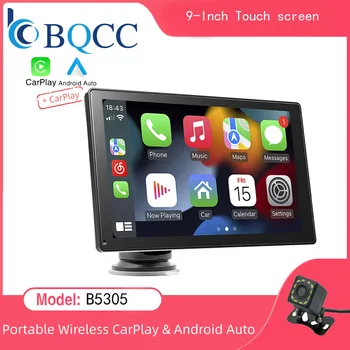 9" IPS Touch Screen Wireless Carplay Portable Radio Android Auto FM AM RDS HD Display Car Stereo Movie Media