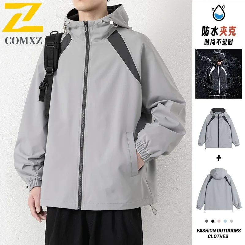 

COMXZ Windbreaker Men Jacket Adventure Fly Fishing Hunting Waterproof Tooling Hooded Jacket Autumn Cycling Loose Outerwear