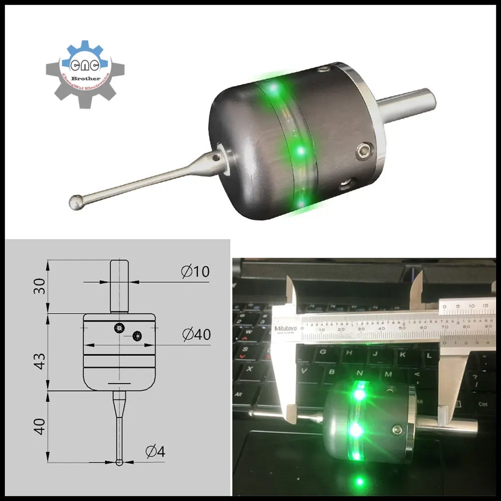 Nowa bezprzewodowa fotoelektryczna wyszukiwarka krawędzi 3D Sonda ze stali wolframowej Cnc Trójskładnikowa sonda Lokalizator krawędzi pręta centralnego