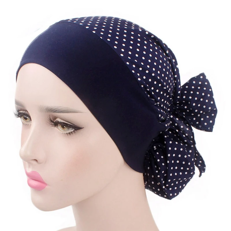 สตรี Chemo หมวกหมวกผ้าพันคอ Pre-Tied Headwear Bandana ยืดนุ่ม