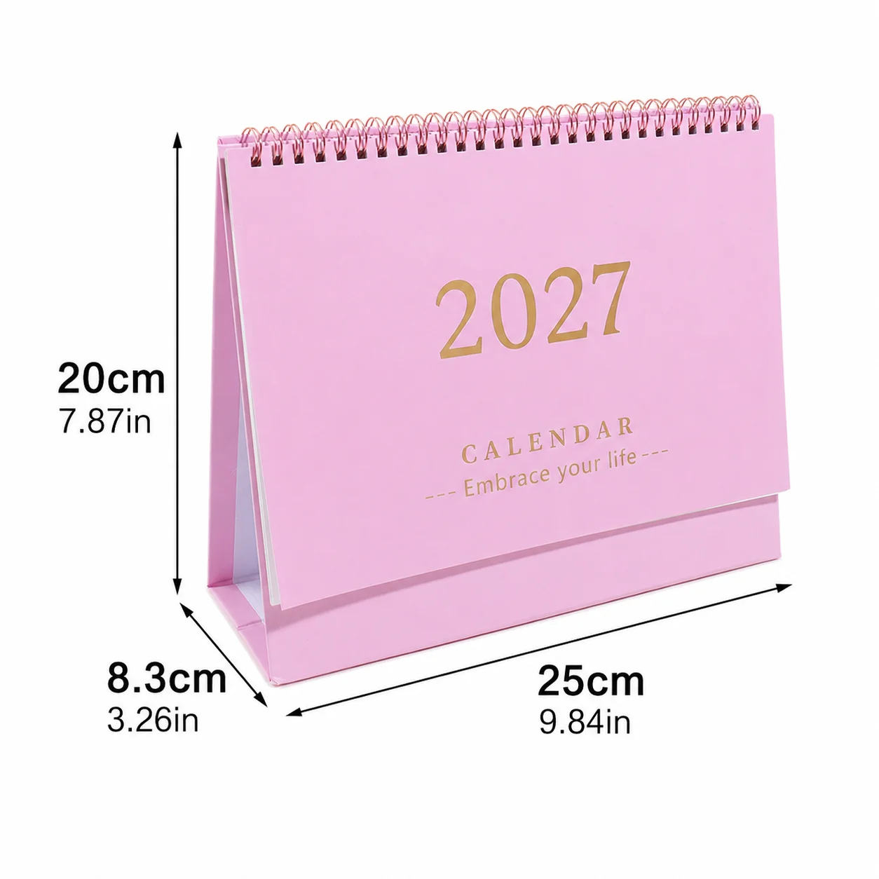 2027 Large Office Desk Calendar, Spiral Standable Desktop Calendar for Agenda Organizer Monthly Schedule Work Daily Planning