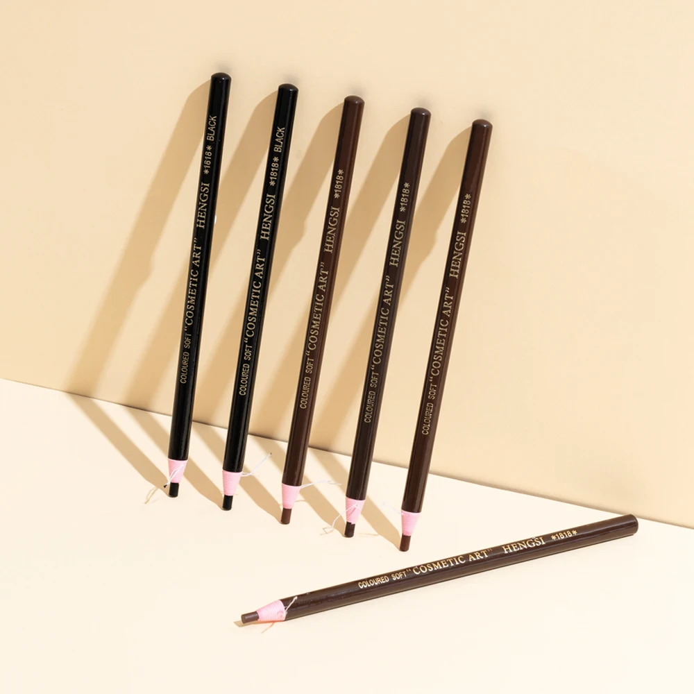 6개/3개 HENGSI 방수 및 내구성 있는 풀 아이브로우 펜슬 - 샤프닝 필요 없음 - 리필 및 제거 가능한 디자인!