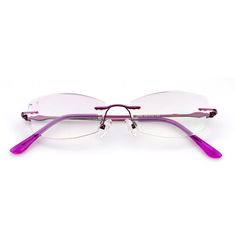 Luxury Rimless Reading Glasses Alloy Women Readers Eyeglasses Diopter Frameless Diamond Cutting Presbyopic Hyperopia