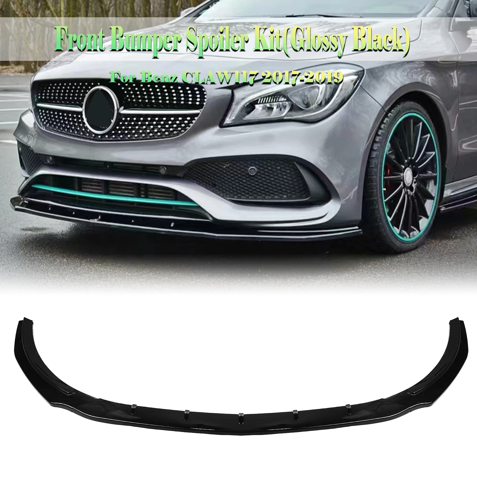 Przedni Spoiler Splitter dolnego ostrza wargi do Mercedes Benz CLA Class W117 C117 CLA180 CLA200 CLA250 CLA45 AMG 2017 2018 2019