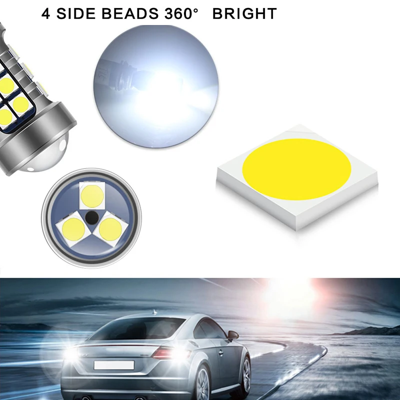 

KEVANLY 2PCS T15 1156 BA15S T20 7440 Canbus High Quality LED Bulb For Car 3030 27/54SMD Super Bright Backup Light Reverse Lamp