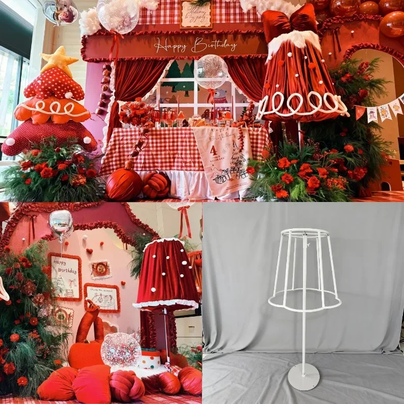 New wedding wrought iron lampshade shelf table lamp lampshade iron frame photo road guide baby banquet welcome decoration mushro