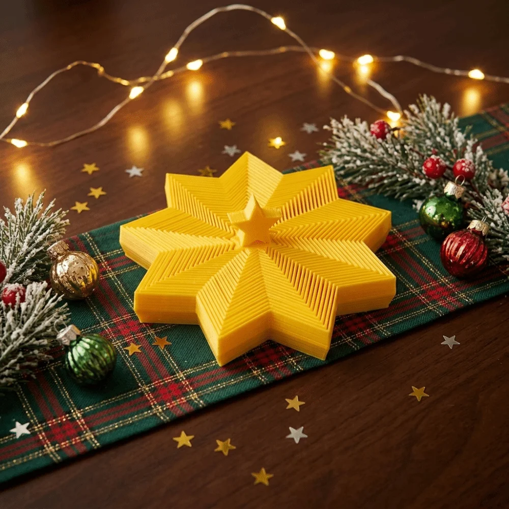 Spiral Octagonal Christmas Tree Spiral Stretching 3D Printed Visual Illusion Hexagon Funny Relaxation Fractal Fidget Star Model
