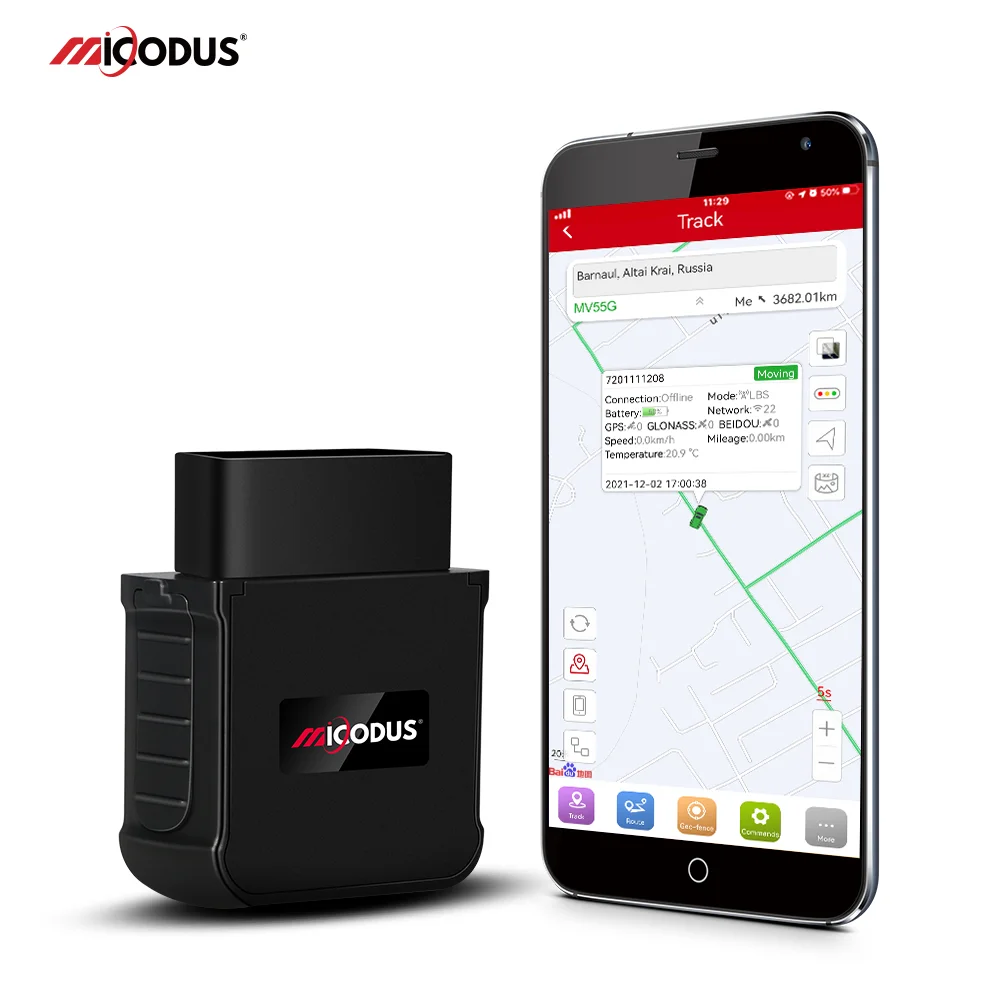 

MiCODUS 4G OBD GNSS Tracker MV55G 9-50V Engine ON/OFF Alarm Car Locator Multi-Alarms Multi-Alarms LIFETIME Free APP