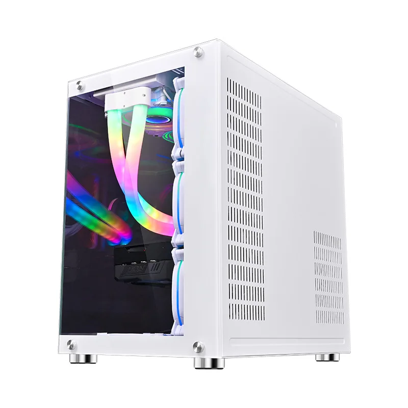 عرض ساخن لعام 2025 حافظة ألعاب كمبيوتر مكتبي عبر الحدود 360 حافظة زجاجية لغرفة عرض البحر المبردة بالماء حافظة ATX لعبة مقهى الإنترنت