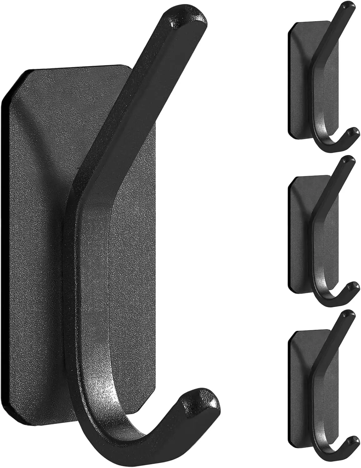 

Heavy Duty Adhesive Hooks 30 lb, Self-Adhesive Wall Hooks for Home, School, Office, Black 4-Pack