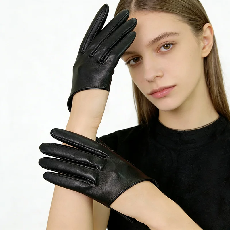 Faux Leather Fingerless Gloves for Women