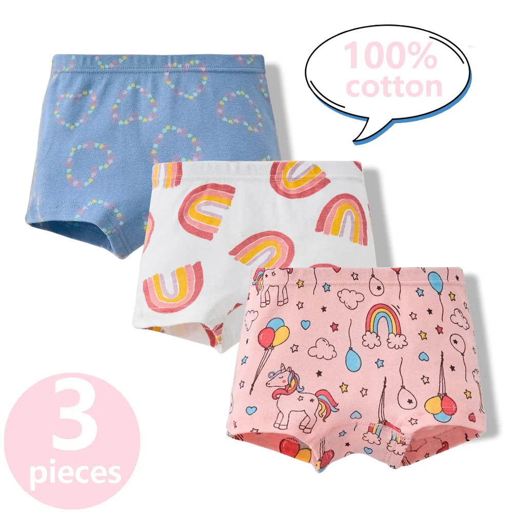 3/6 Pcs Kinder Mädchen Höschen Sets 100% Baumwolle Hübsche Cartoon Einhorn Druck Unterwäsche Für Mädchen Kleinkind Unterwäsche Boxer atmungsaktiv – Detail 10