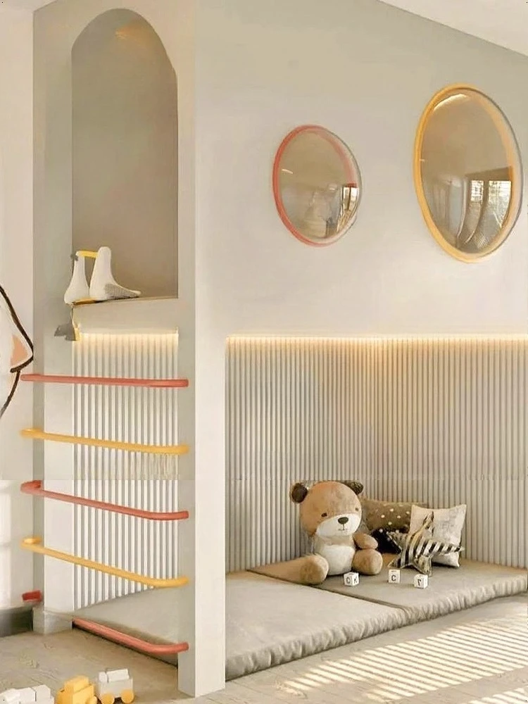 Rumah bermain anak, anak laki-laki dan perempuan naik turun tempat tidur, tempat tidur tinggi dan rendah dari kayu solid, model tangga, tempat tidur planet.