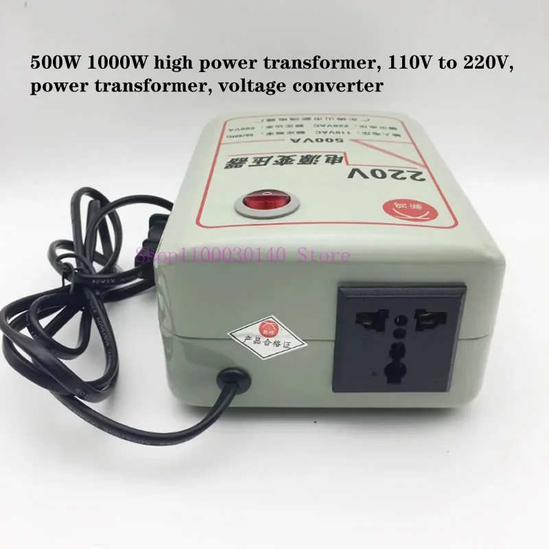 Transformador convertidor de voltaje de alta potencia, 1000W, 500W, 110V a 220V