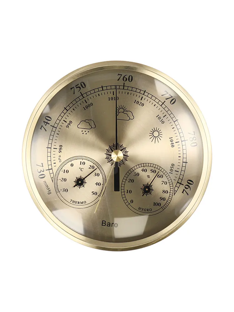 Mechanical 3in1 Weather Station 130MM Thermometer Hygrometer Barometer for Monitoring Environmental Conditions