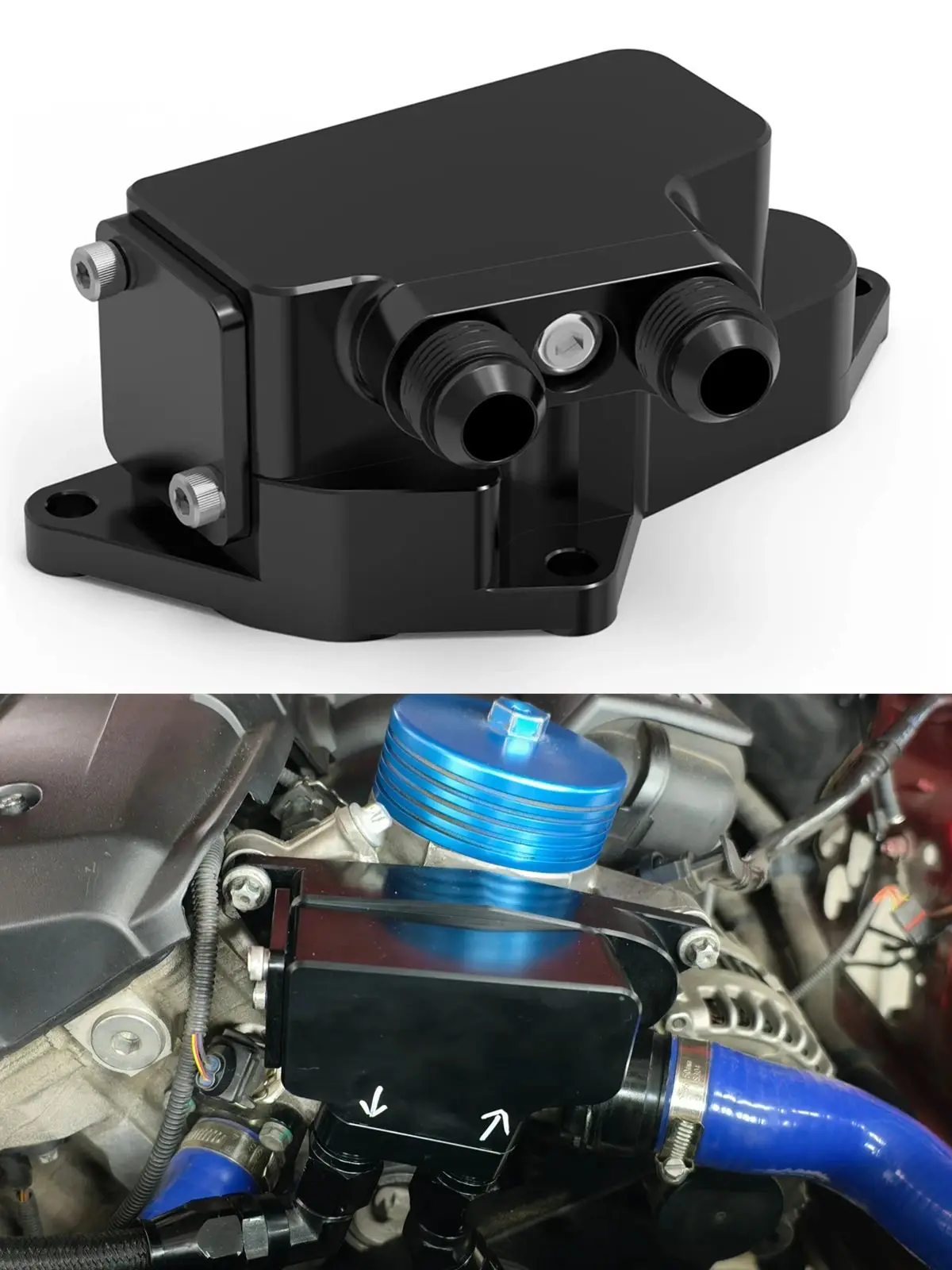 Oliekoeleradapter met lage thermostaat voor N54 N55, geschikt voor BMW E90 E91 E92 F30 F31 335i, E82 E88 135i 1M, F20 F22 M235i, F32 F36 435i - afbeelding 2