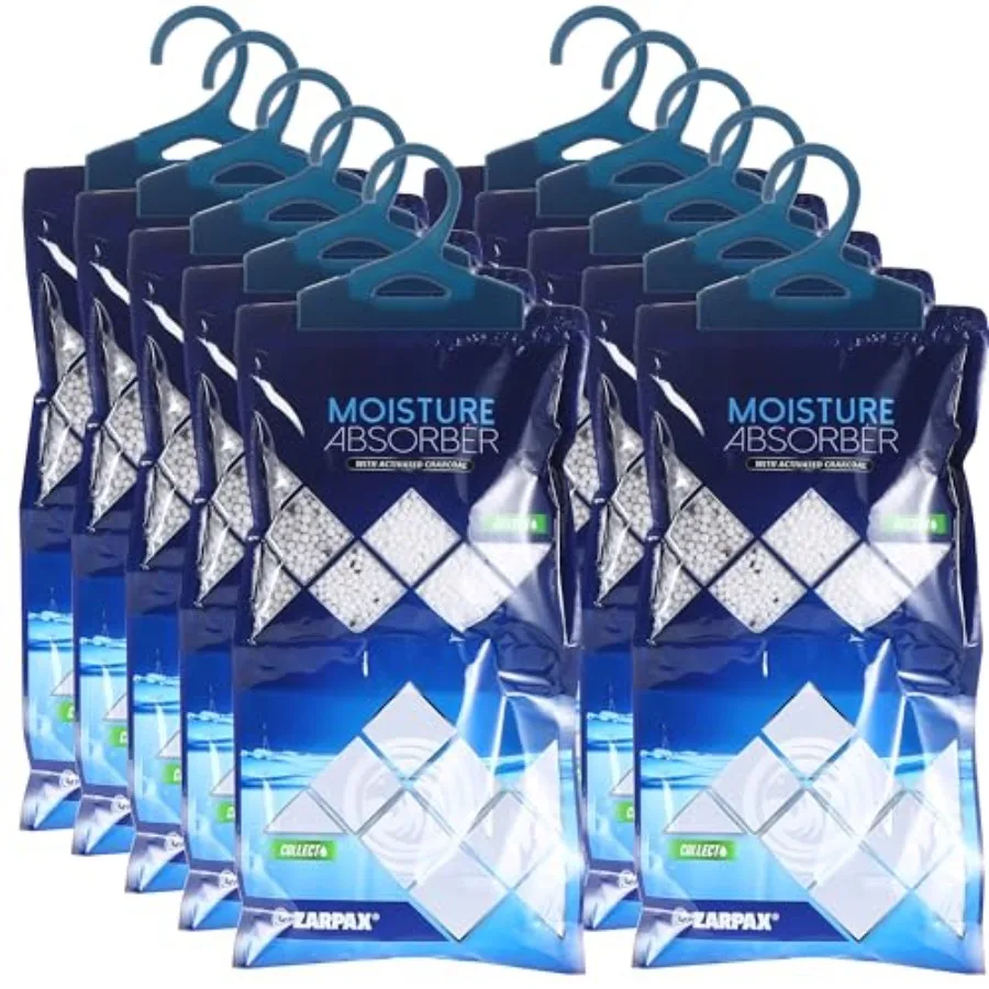 Absorbedor de Humedad Colgante de 10.6 oz/300g, Bolsas Absorbentes de Humedad para Baño, Armario y Cocina, Elimina la Humedad y los Olores