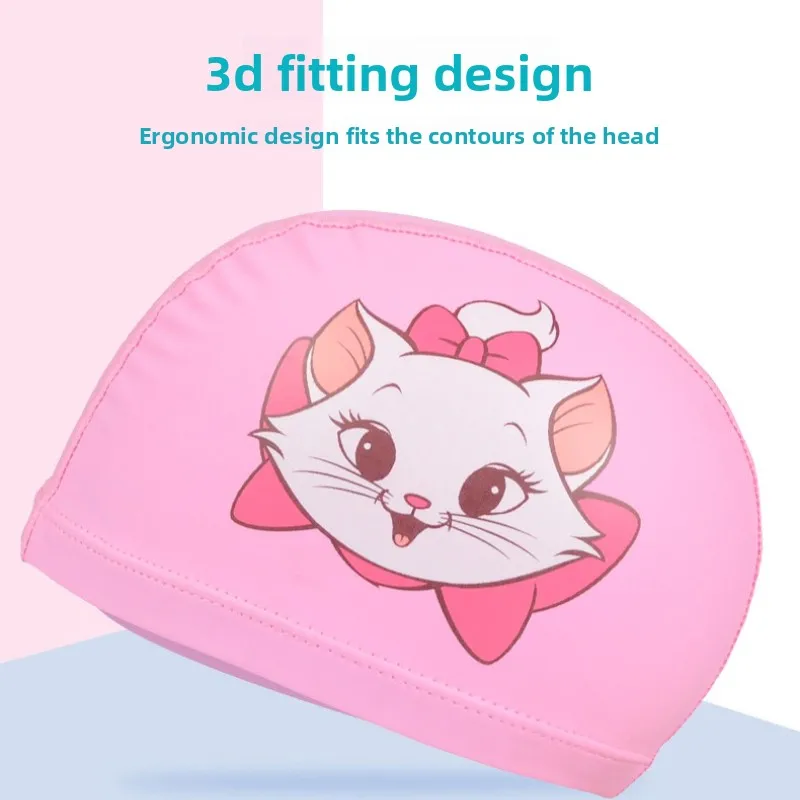 أطفال قبعة السباحة للماء بولي Fabric النسيج لطيف الكرتون الحيوان دولفين حماية آذان الشعر الطويل بنين بنات قبعات حمام سباحة مريحة