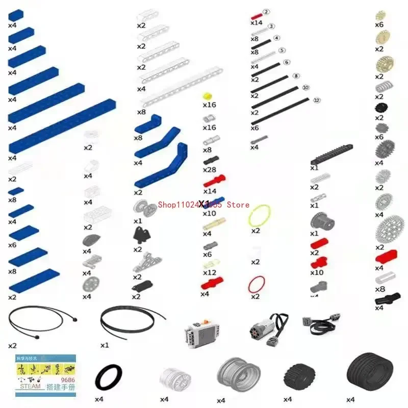 9686 set di sussidi didattici compatibile con Lego robot building blocks scienza e tecnologia power machinery group giocattoli educativi