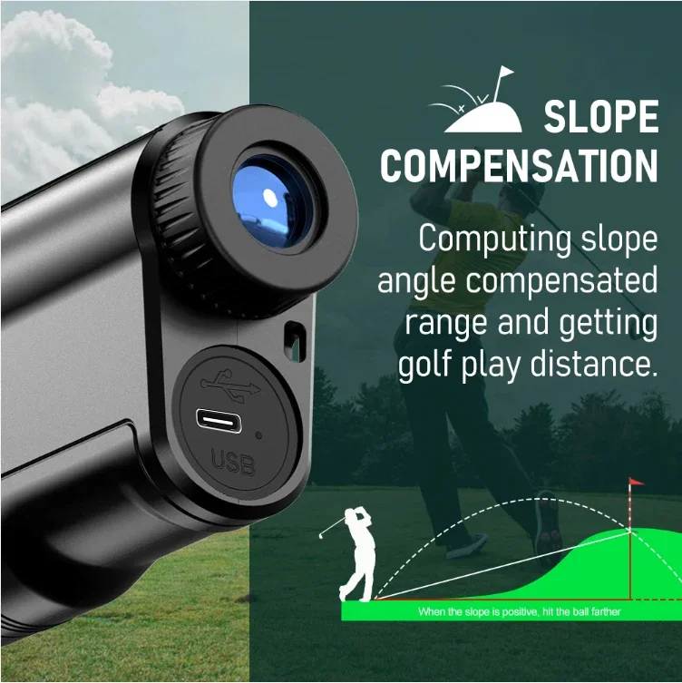REVASRI Golf-Laser-Entfernungsmesser, Typ-C-Ladefunktion, 600 m/1000 m Reichweite, 6-fache Vergrößerung, Monokulares Teleskop-Entfernungsmessgerät für Outdoor-Sportarten. – Detail 8