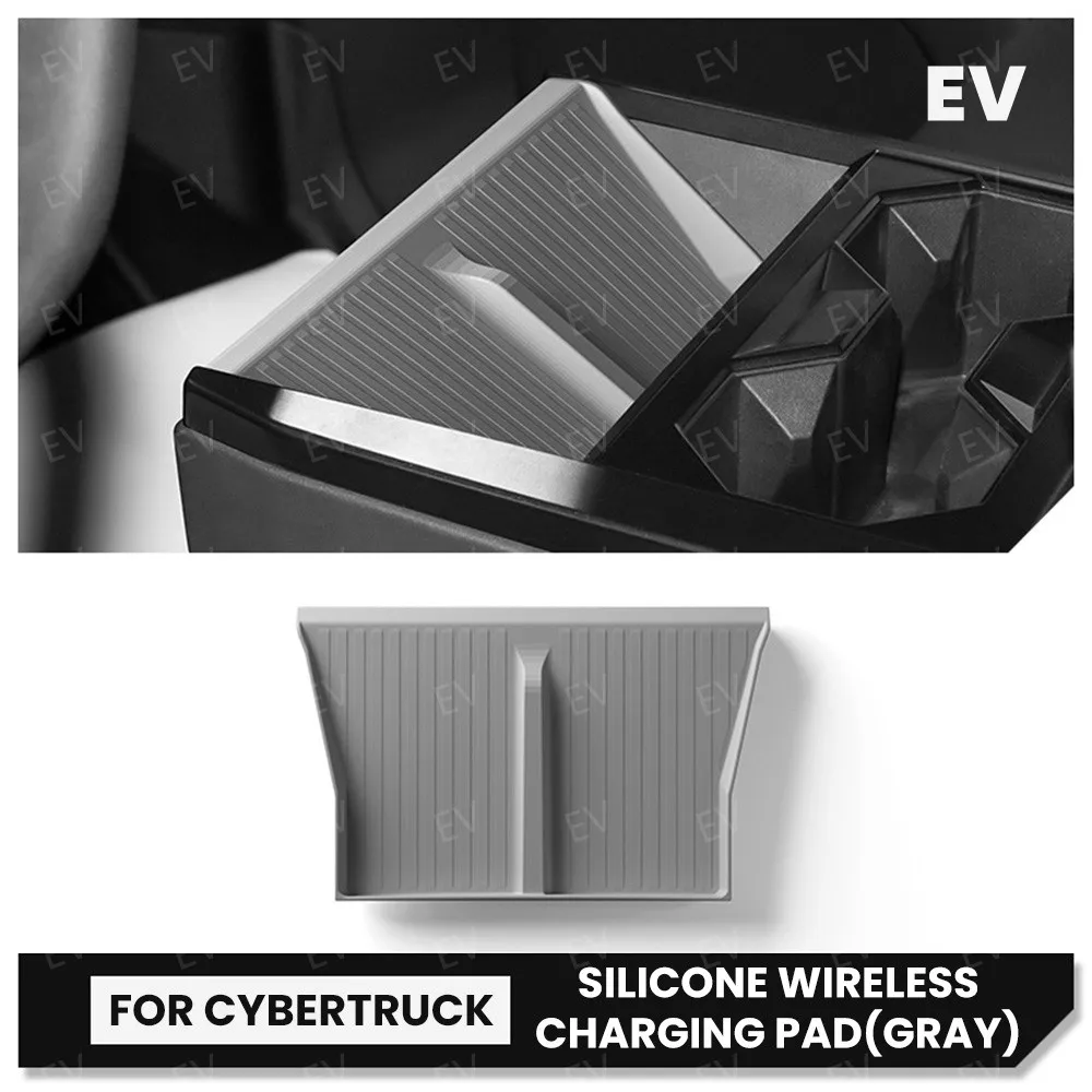 

For Tesla Cybertruck 2024 Wireless Charging Pad Auto Interior Accessories Car Phone Non-slip Charger Mat Pickup Protective Pad