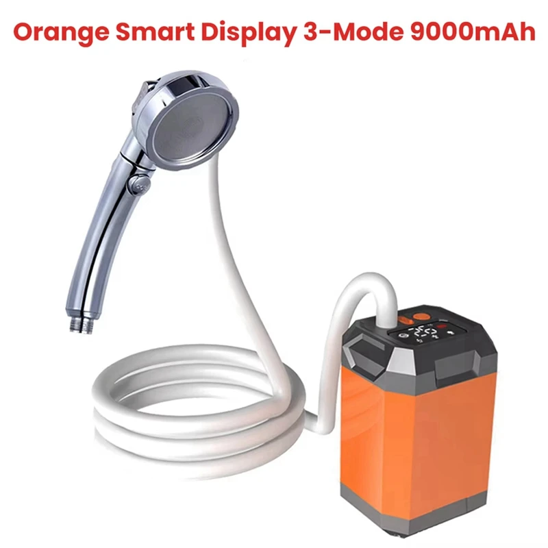 As melhores ofertas 9000mah portátil acampamento chuveiro ao ar livre bomba de chuveiro elétrico recarregável grande capacidade caminhadas viajar showe