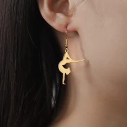 Unift Rhythmic Gymnastics Girl Earrings for Women Fashion Dancer Sport Gymnast Girl Jewelry Ear Piercing Accessories Party Gift