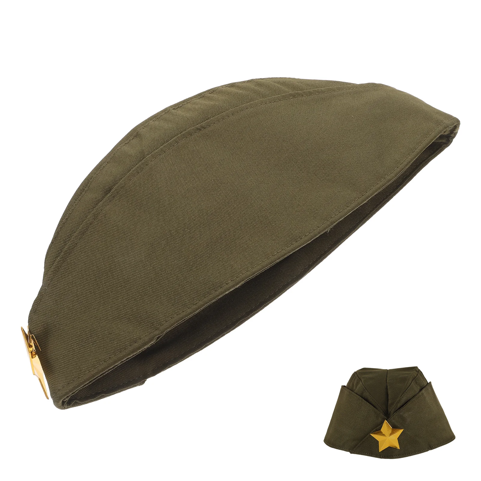 

1pc Military Green Sailor Dance Hat Lightweight Peaked For Party Performance Square Dance Costume Berets Military Cap Stewardess