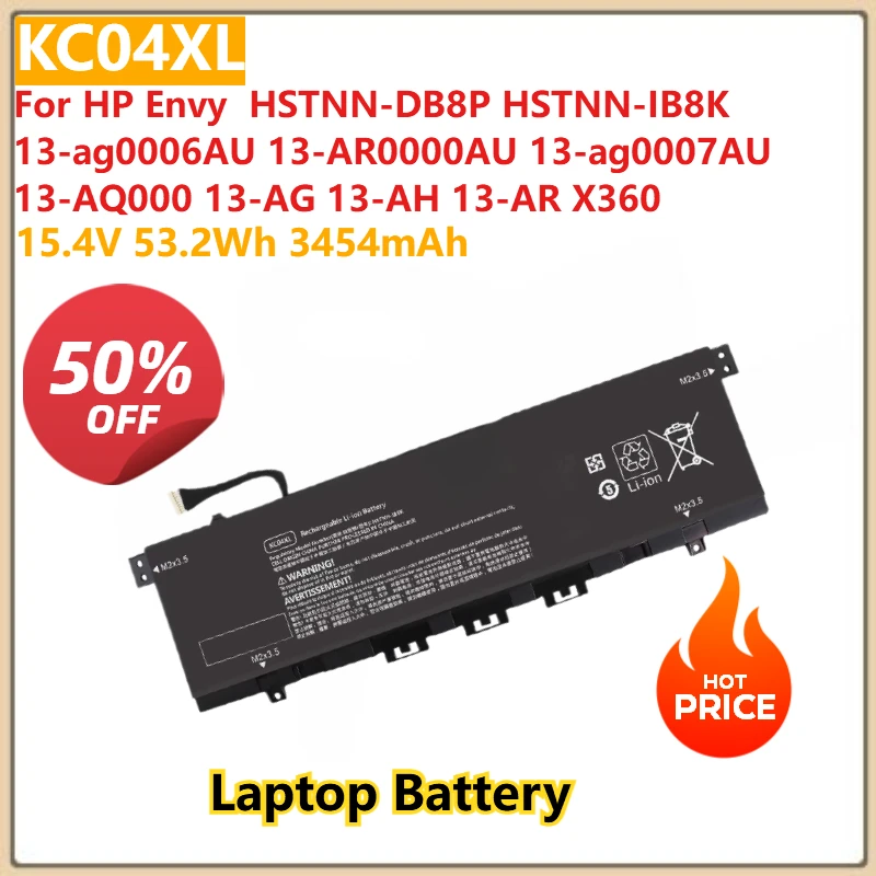 

3454mAh KC04XL Laptop battery For HP Envy HSTNN-DB8P HSTNN-IB8K 13-ag0006AU 13-AR0000AU 13-ag0007AU 13-AQ000 13-AG 13-AH 13-AR