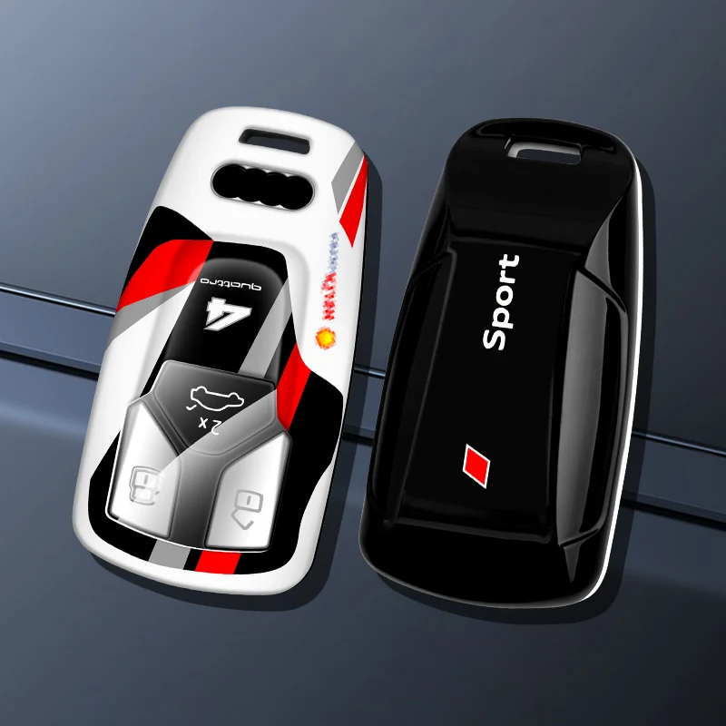 New ABS + TPU Car Remote Key Case Cover  For Audi A4 B9 A5 A6 8S 8W Q5 Q7 4M S4 S5 S7 TT TTS TFSI RS Protector Shell  Accessorie