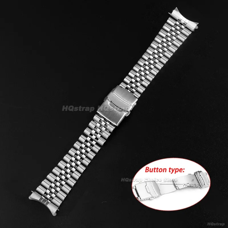 Für Seiko Uhrenarmband 22mm 20mm 18mm Armband für Jubilee Ersatzarmband gebogenes Ende Edelstahl Armband Zubehör