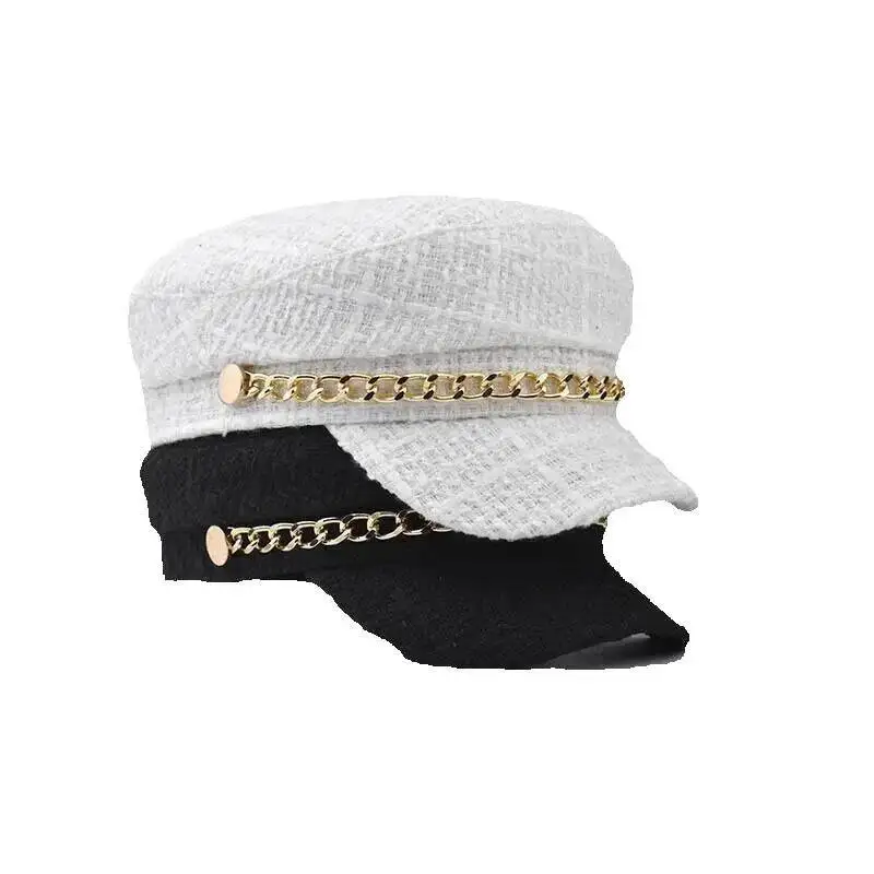 

Newsboy Hats and Caps Women's Octagonal Hat Little Chanel Style Beret For Women, Autumn And Winter Duckbill Octagonal Cap, Briti