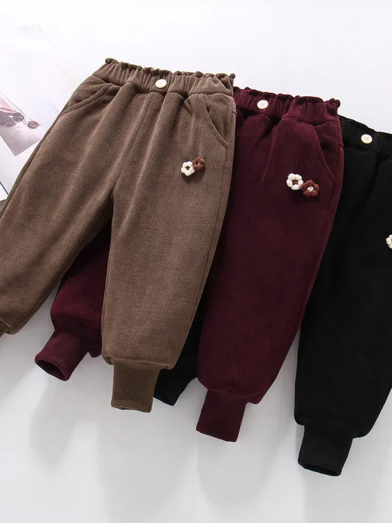 Pantalon en coton Thiened Fce pour enfants, hiver, nouveau, style coréen, superposé, isolé, décontracté, long, polyvalent...