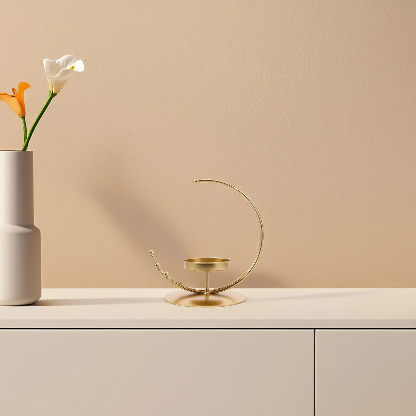 

Metal Moon Holder Elegant Design Tealight Stand Romantic Wedding Eid Ramadan Celebration Festive Table Decoration