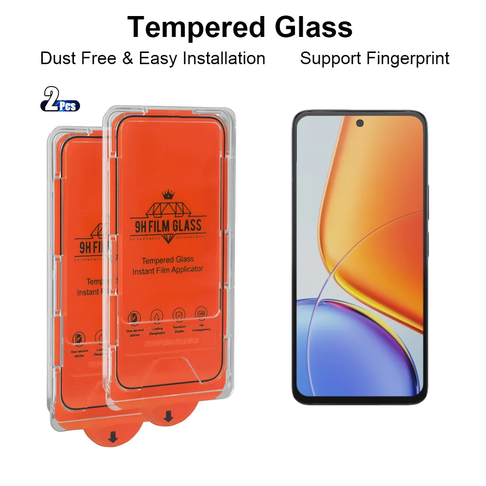 

2pcs HD Tempered Glass for Vivo Y38 Y39 Y29 Y29S Y19S Pro Y19 Screen Protector Fingerprint-unlock Free Tools