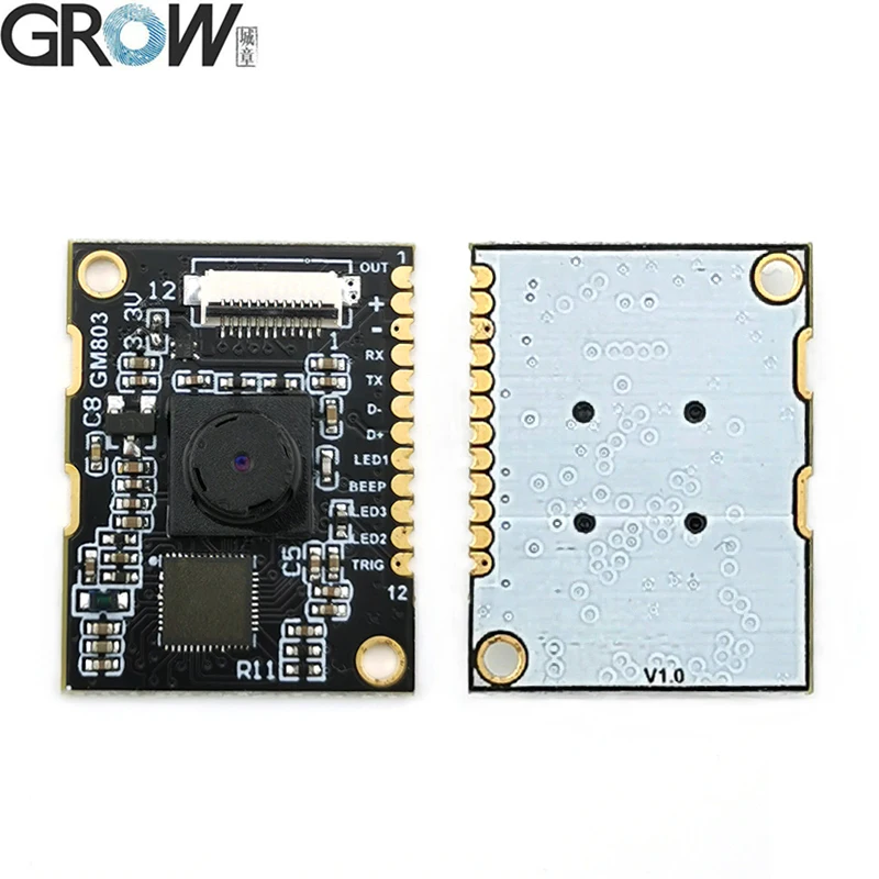 GROW GM803 Series Small Cheap DC3.3V USB/TTL232 Interface Barcode Scanner Module 1D/2D QR Bar Code Reader PDF417 for Arduino