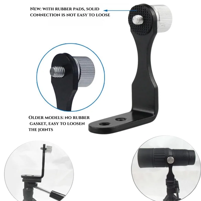 L-Type Metal Binocular Fixed Bracket Tripod Adapter Mount Holder Tripod Bracket for Travel,Sports,Hunting,Toy Gun Accessories