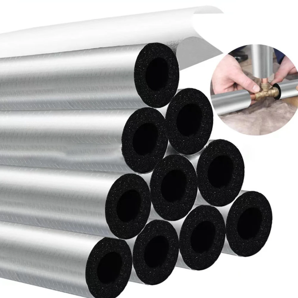 6pcs 10pcs Pipe Insulation Foam Tube Adhesive Insulation Foam Wrap For Copper Pipe Insulation Foam Tube
