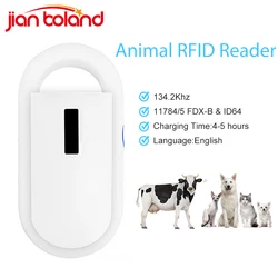 Handheld Digital ID Pet Chip Scanner For Pet Dog Cat Management Rechargeable 134.2KHz Animal Microchip RFID Reader PT160