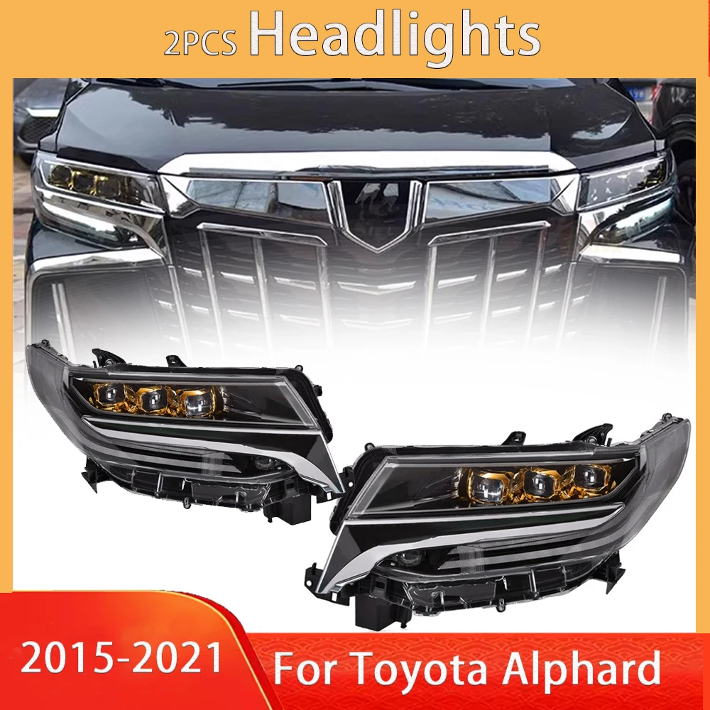 

LED Headlight Upgrade Modified Full Head Lamp For Toyota Alphard 3/4 led 2015-2021 Turn Signals Daytime Running Lights