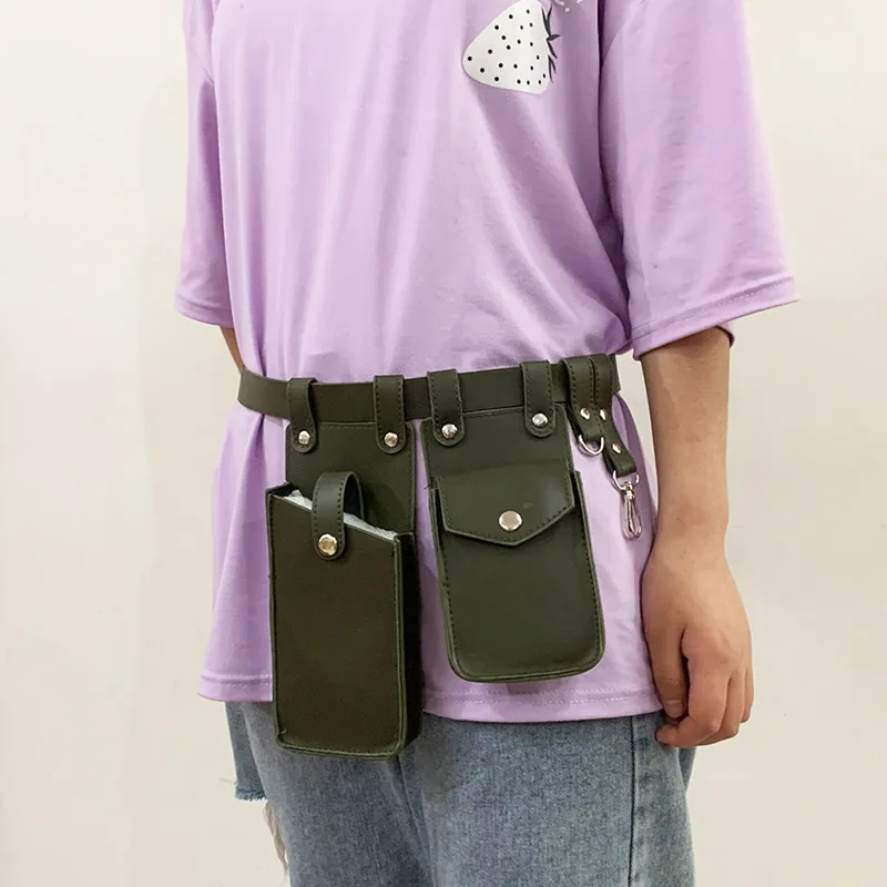 Zwei Stück Lokomotive Paket Neue Telefon Taschen Weibliche Umhängetasche Modische PU Gürtel Taille Tasche Trendy Umhängetasche – Detail 11