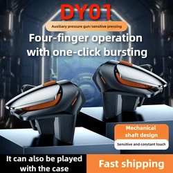 DY01 4 Finger ABS+Alloy Mobile Phone PUBG Game Trigger Aim Shooting L1 R1 Key Button Gamepad Joystick Controller for IOS Android