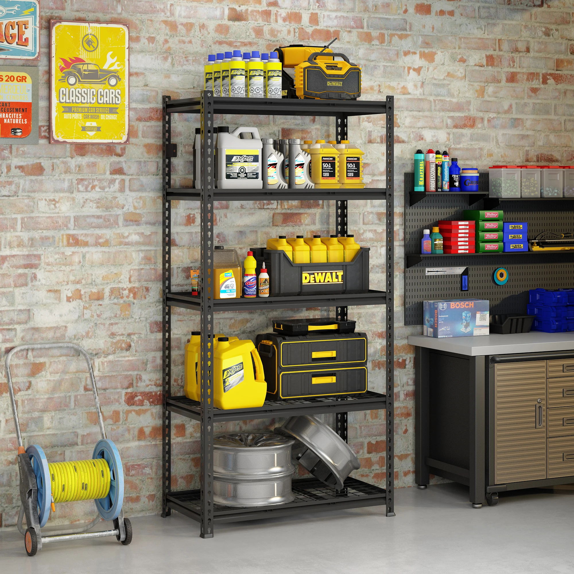 

5-Tier Adjustable Metal Shelving Unit ,Heavy Duty Garage Shelving,Storage Racks,Industrial Utility Shelf