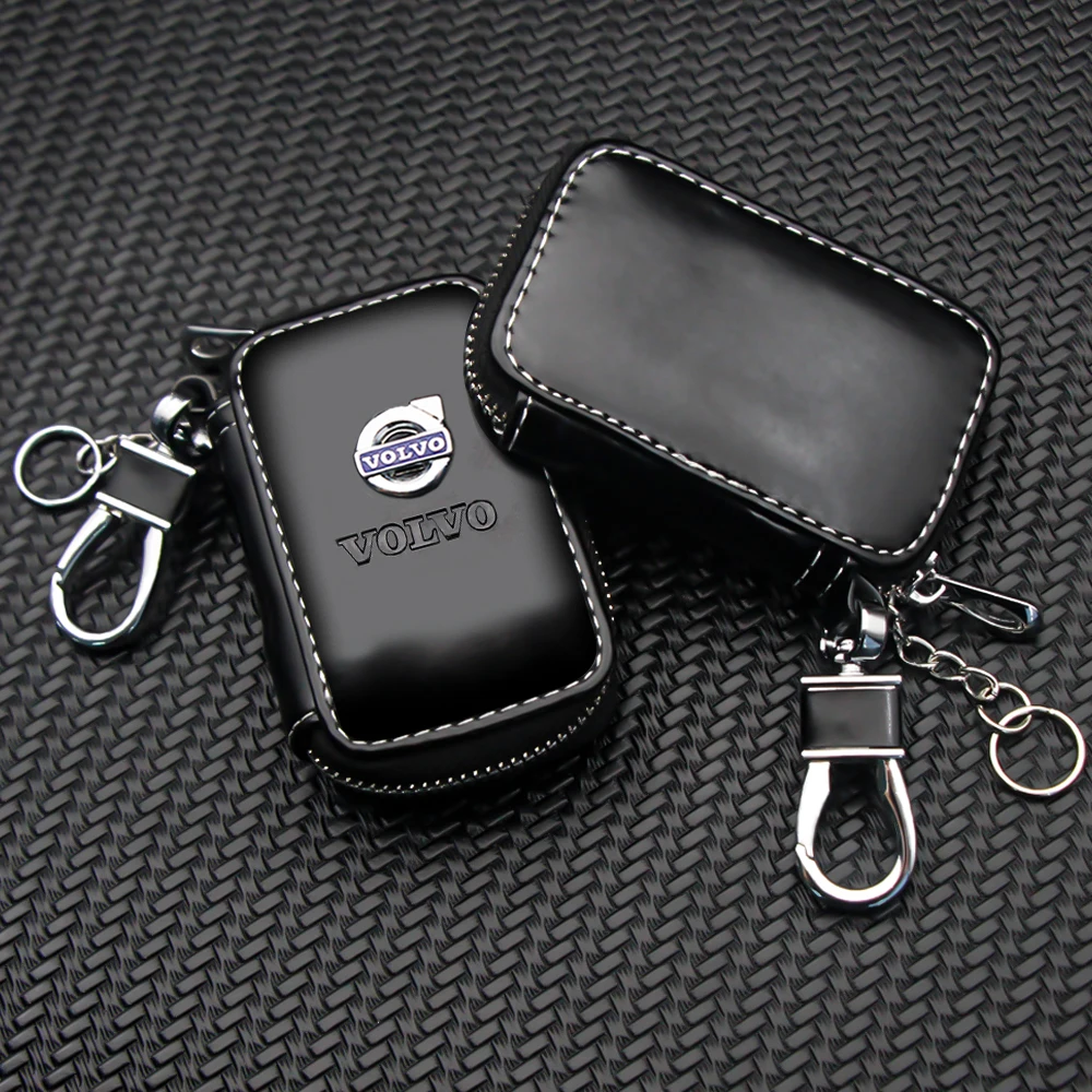 Leather Car Key Case Pouch Multifunctional Keychain Bag Organizer Key Holder For Volvo XC70 V60 XC60 XC90 V50 S60 V90 V40 S40