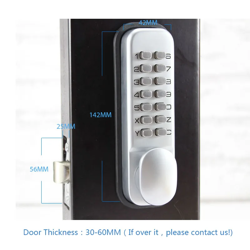 LACHCO  Mechanical Code Door Lock Waterproof Digital Machinery Keypad Password Entry Lock  Latch Zinc Alloy Silver L17004