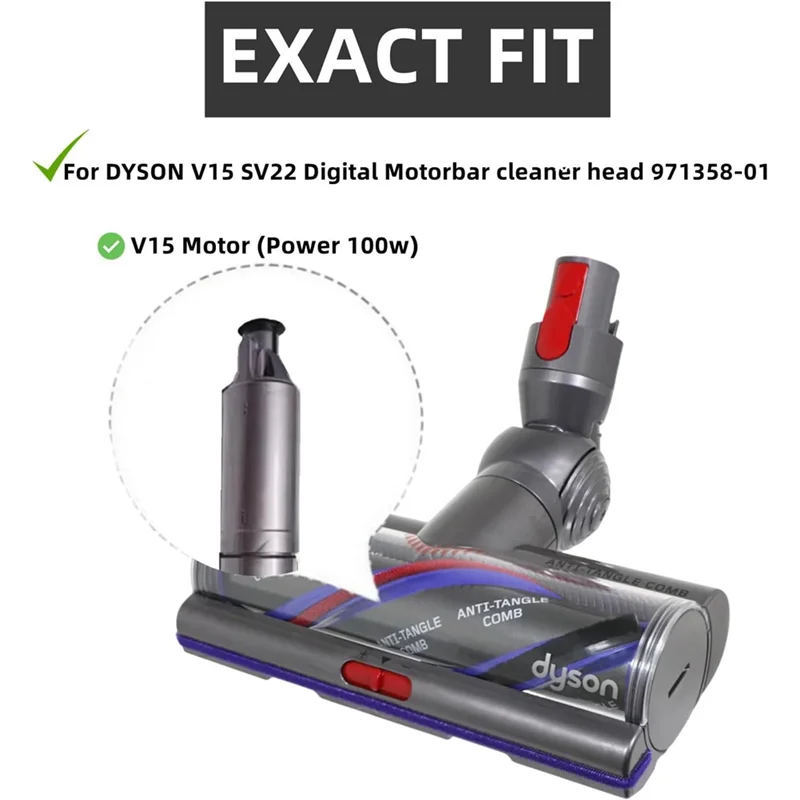 【Berserk】Сменная щетка-ролик для Dyson V15 Detect SV22 SV47, вакуумная цифровая головка очистителя двигателя, часть 971655-01