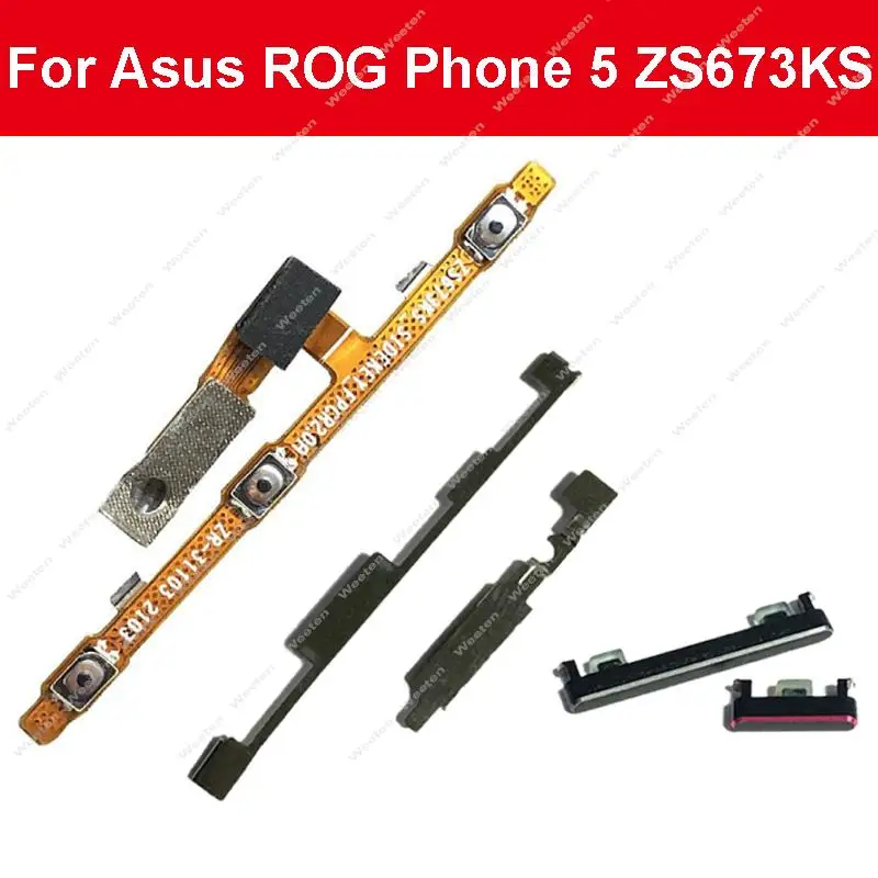 

ON OFF Power Volume Side Buttons Keys Flex Cable For ASUS ROG Phone 5 Rog 5 ZS673KS I005DA Power Volume Metal Clip Flex Cable