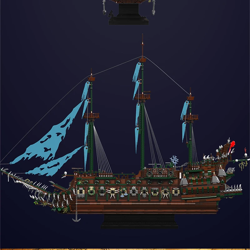 Mould King-Kit de modelo de serie de barcos Retro clásico, bloques de construcción, partículas pequeñas, adornos ensamblados, juguetes, regalo de cumpleaños para niños 13218