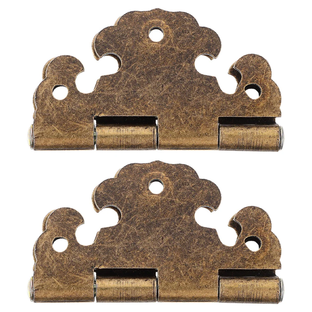 

2pcs Retro Metal Hinges For Cabinet Doors Decorative Hinges For Wooden Box Furniture Metal Hinge For Wardrobe Vintage St