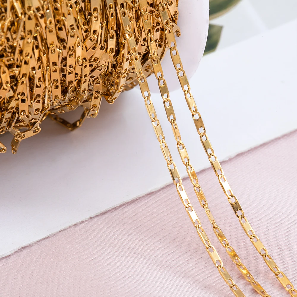1Meter Stainless Steel Chain 18K Gold Plated Ultra-Thin Chain for DIY Necklace Bracelet Anklet Fashion Jewelry Accessories